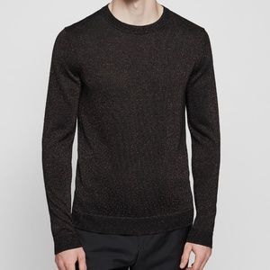 Reiss Daventry Metallic Copper Sweater